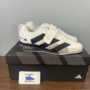 Adidas Adipower Weightlifting 3 White Black Gym Squat Shoes GY8926 Men's Sz